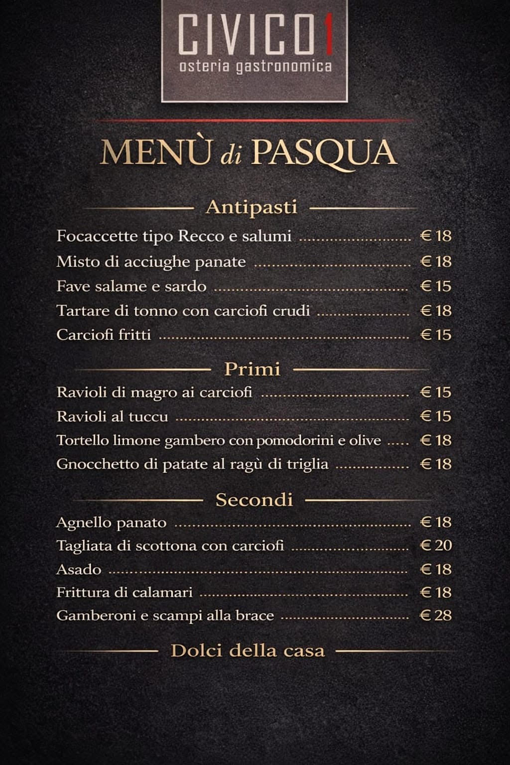 Menu di Pasqua